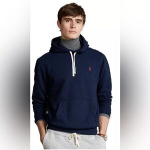 Polo Ralph Lauren Men's RL Fleece Hoodie Navy Embroidered Red Pony Size M BNWT